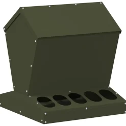 Kip voerbak Olijf Groen 40 x 40 x 45 cm Koudgewalst Staal>vidaXL Hot