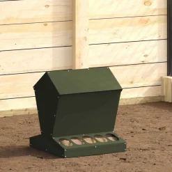 Kip voerbak Olijf Groen 40 x 40 x 45 cm Koudgewalst Staal>vidaXL Hot