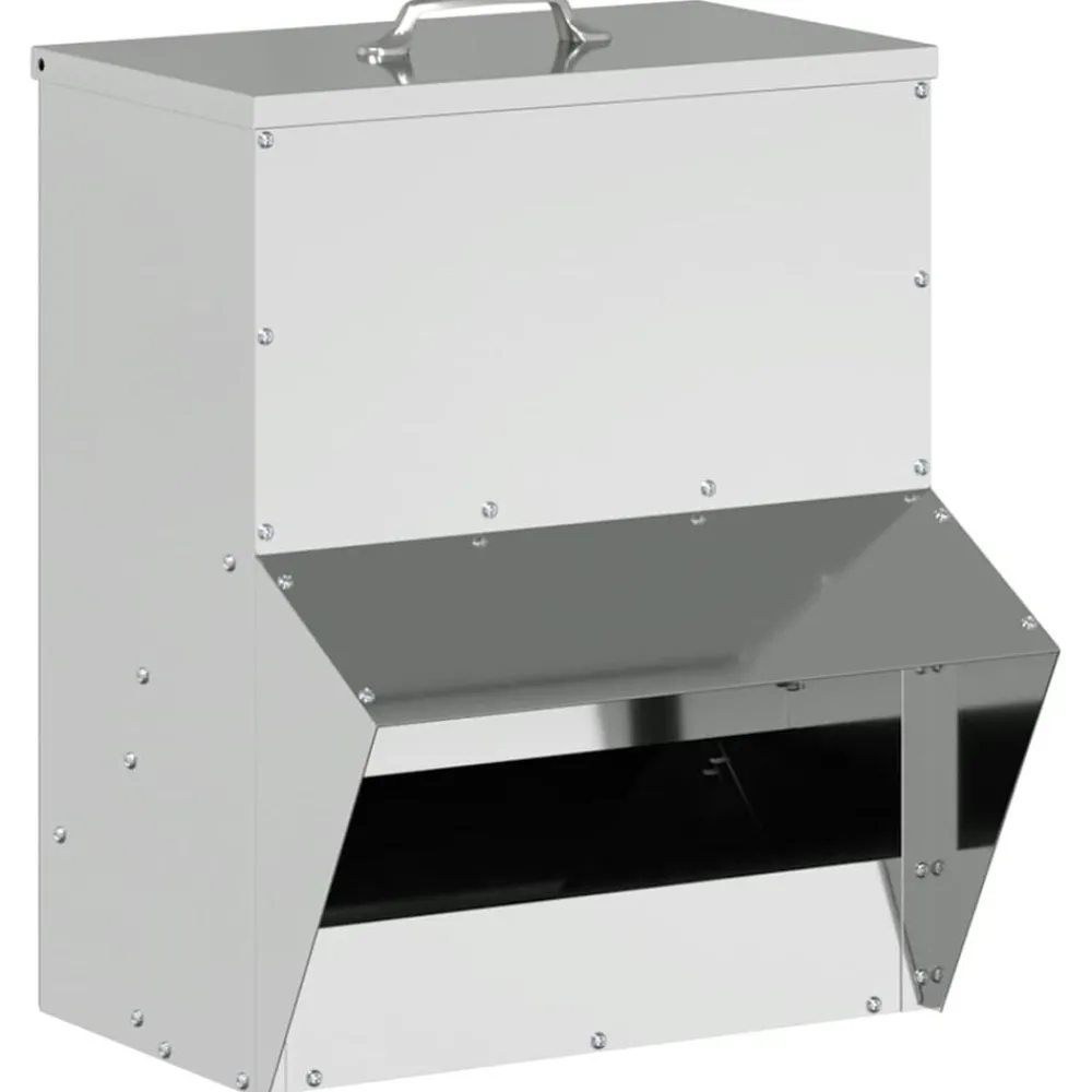 Huisdierbenodigdheden*vidaXL Kip voerbak Zilver 20 x 25 x35 cm Gegalvaniseerd staal