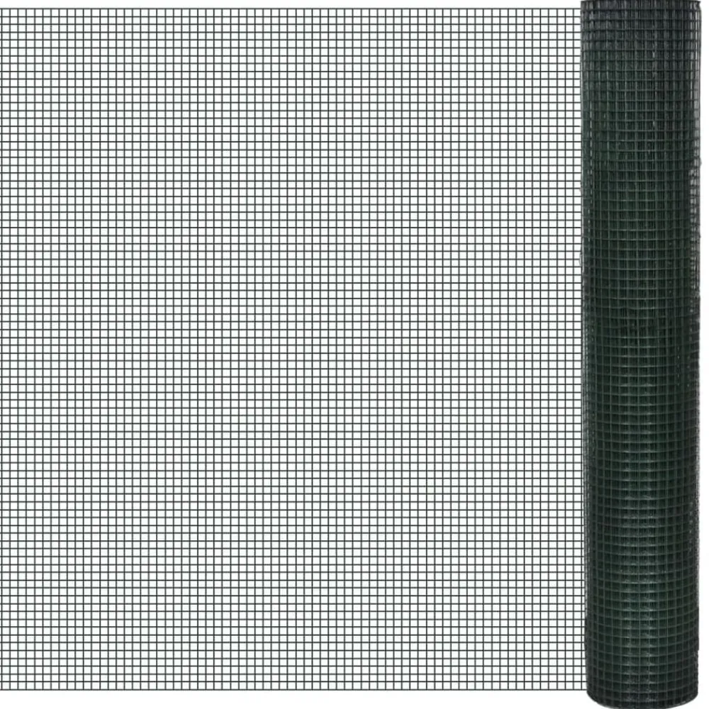 Kippengaas 10x1 m gegalvaniseerd staal met PVC-coating>vidaXL Sale