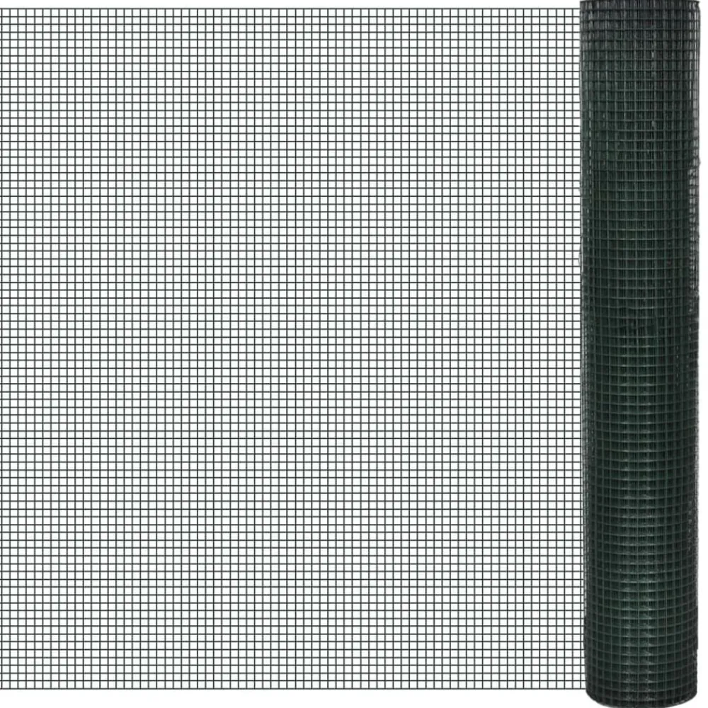 Kippengaas 25x0,5 m staal met PVC coating grijs>vidaXL