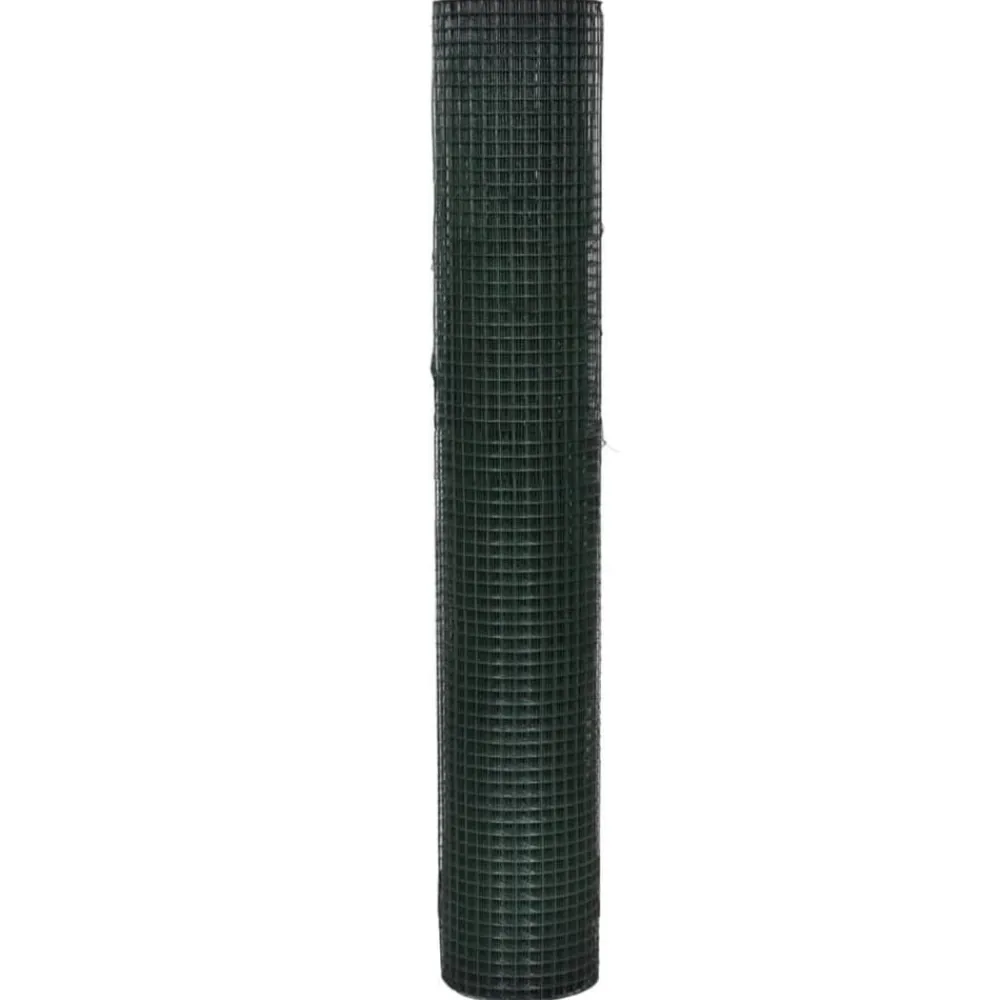 Kippengaas 25x0,5 m staal met PVC coating grijs>vidaXL