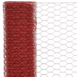 Tuinafscheidingen*vidaXL Kippengaas 25x1 m staal met PVC coating Rood