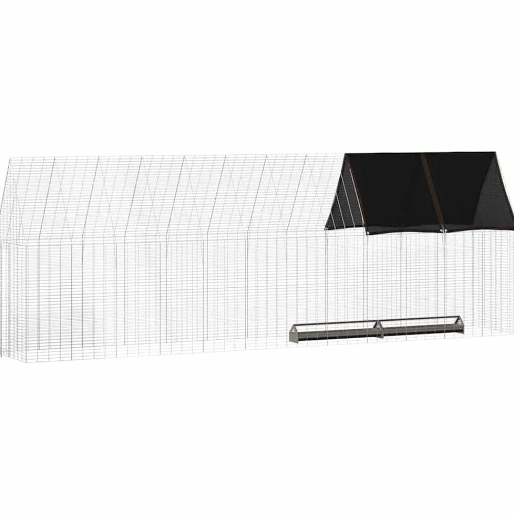 Huisdierbenodigdheden*vidaXL Kippenhok 2 pcs Zilver 600 x 100 x 210 cm Gegalvaniseerd staal