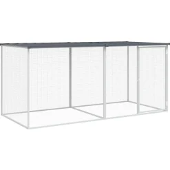 Kippenhok met dak 203x98x90 cm gegalvaniseerd staal>vidaXL