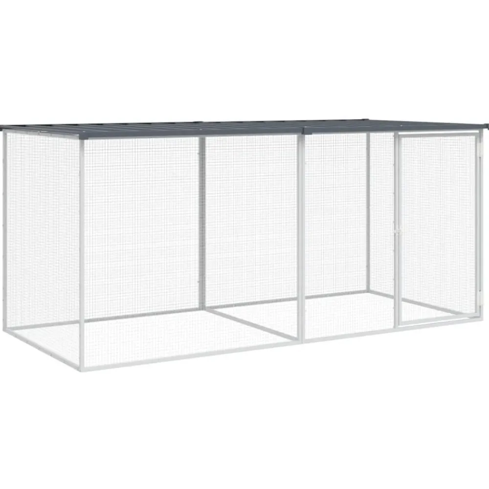 Kippenhok met dak 203x98x90 cm gegalvaniseerd staal>vidaXL