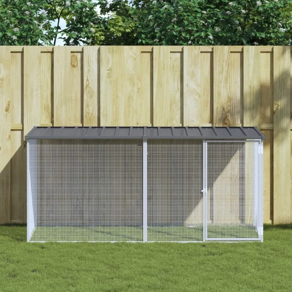 Kippenhok met dak 203x98x90 cm gegalvaniseerd staal>vidaXL