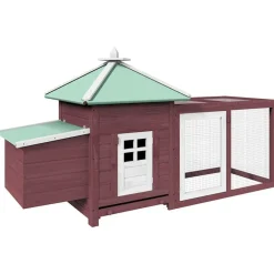 Kippenhok met nestkast 190x72x102 massief vurenhout kleur>vidaXL Hot