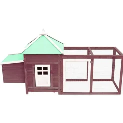 Kippenhok met nestkast 190x72x102 massief vurenhout kleur><noscript><img width=