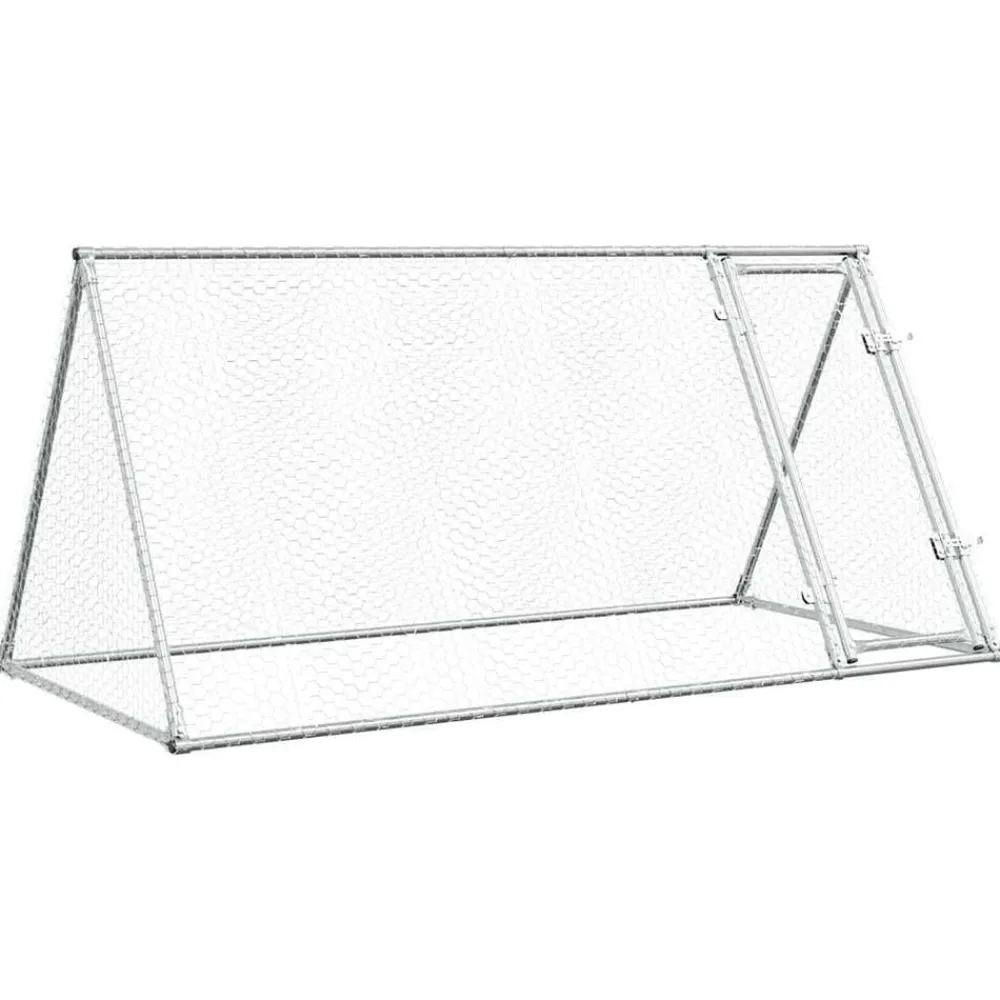 Kippenhok 200x105x91 cm gegalvaniseerd staal zilverkleurig>vidaXL Outlet