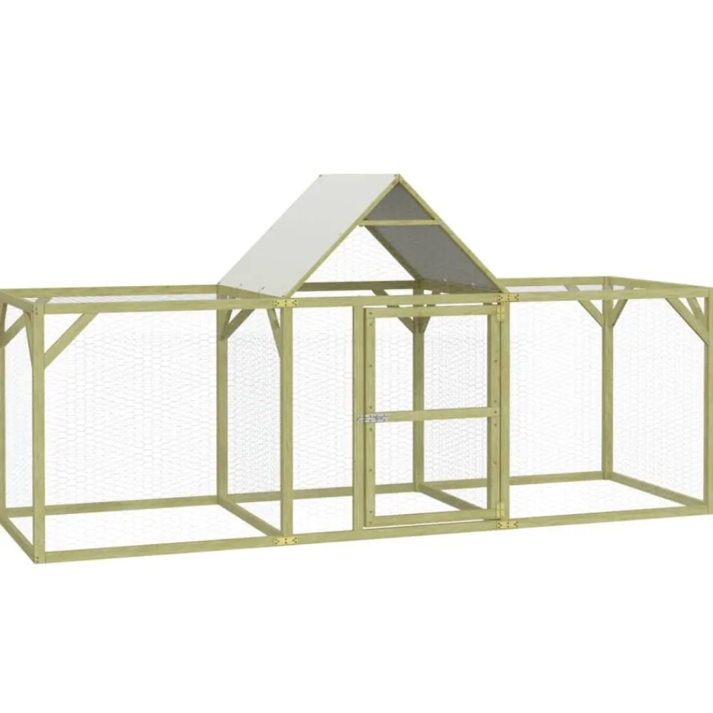 Kippenhok 300x100x150 cm geïmpregneerd massief grenenhout>vidaXL Outlet