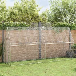 Huisdierbenodigdheden*vidaXL Kippenhok 100x100x190 cm gegalvaniseerd staal zilverkleurig