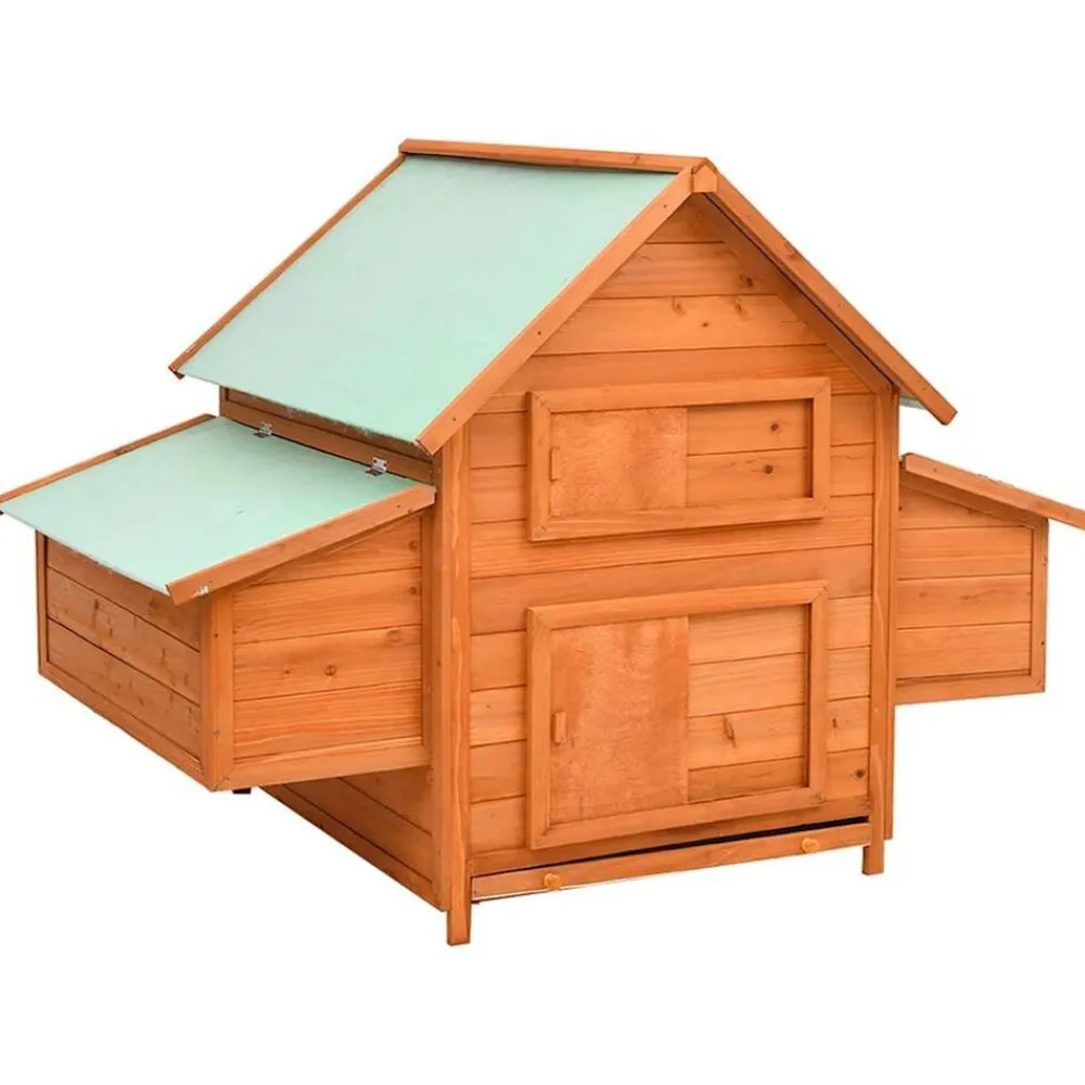 Huisdierbenodigdheden*vidaXL Kippenhok 150x96x110 cm massief vurenhout Bruin