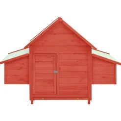 Huisdierbenodigdheden*vidaXL Kippenhok 150x96x110 cm massief vurenhout Rood en wit