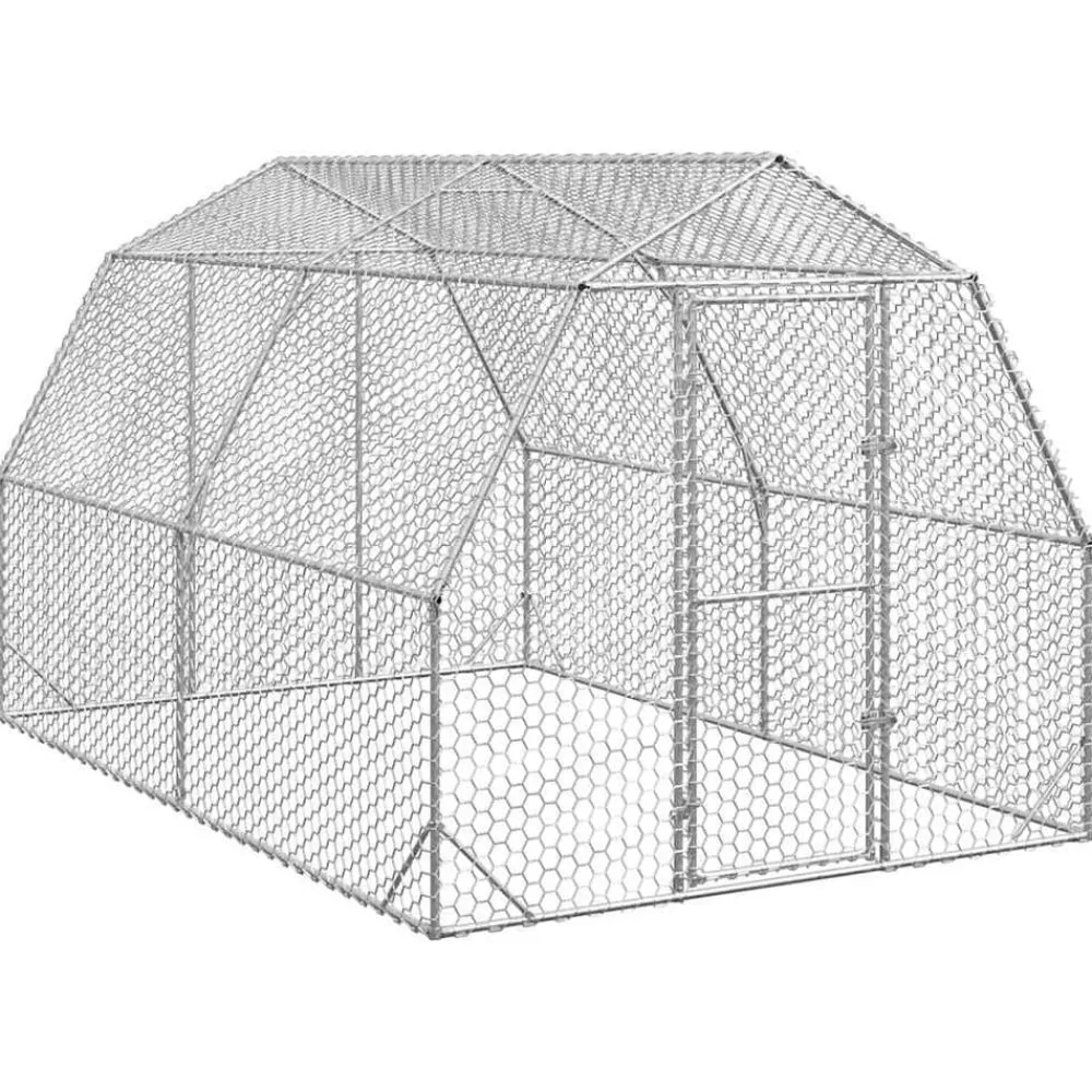 Kippenren 2,5x4x2,25 m gegalvaniseerd staal>vidaXL Online