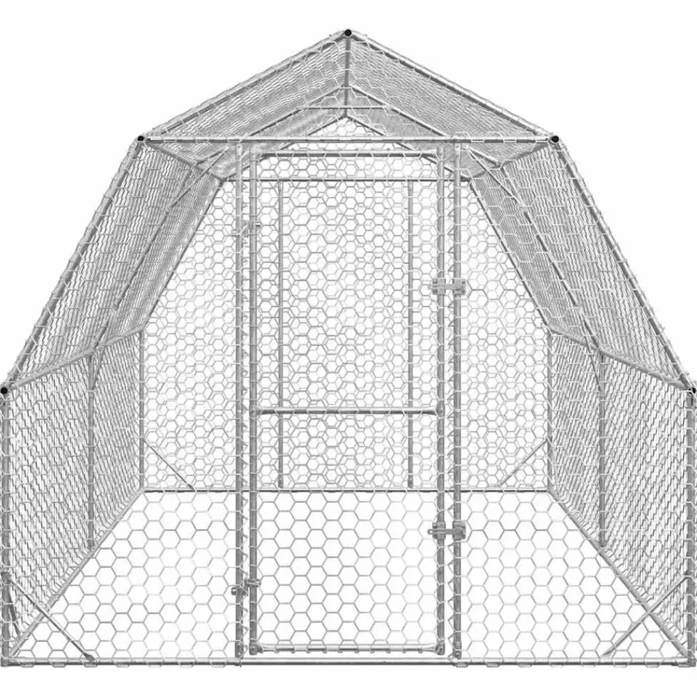 Kippenren 2,5x4x2,25 m gegalvaniseerd staal>vidaXL Online