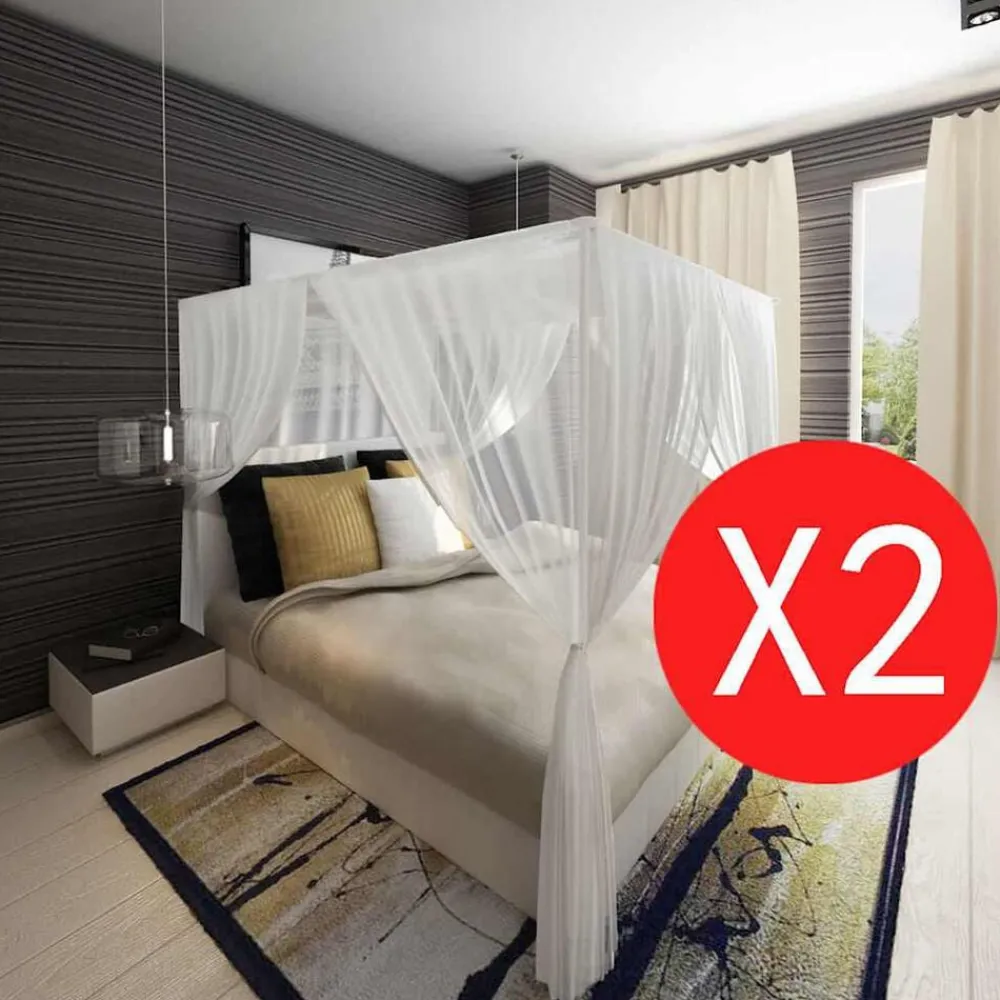 Klamboe vierkant met 3 openingen 2 st>vidaXL New