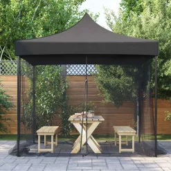 Buitensport*vidaXL Klamboe voor buiten 220 gaas 300x300x200 cm Zwart