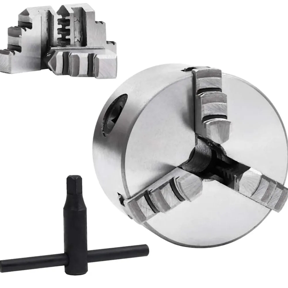 Klauwplaat met 3 bekken zelfcentrerend 80 mm staal>vidaXL Clearance