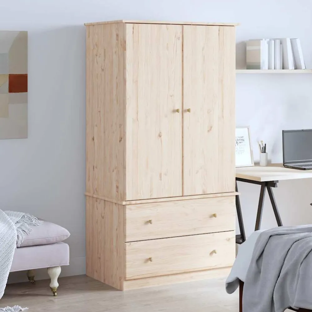 Kledingkast ALTA 90x55x170 cm massief grenenhout>vidaXL Discount