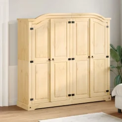 Kasten & Opbergmeubelen*vidaXL Kledingkast Corona 194x52x186 cm massief grenenhout Bruin