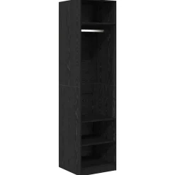 Kasten & Opbergmeubelen*vidaXL Kledingkast met plank 50 x 50 x 200 cm Bewerkt hout Zwart eiken