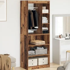 Huishoudelijke Benodigdheden*vidaXL Kledingkast met plank met opslag Oudhout 77 x 48 x 102 cm Oud hout