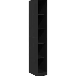 Kasten & Opbergmeubelen*vidaXL Kledingkast met plank 30 x 50 x 200 cm Bewerkt hout Zwart eiken