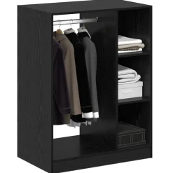 Kledingkast met plank met opslag Zwart Eiken 77 x 48 x 102 cm><noscript><img width=