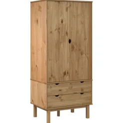 Kasten & Opbergmeubelen*vidaXL Kledingkast OTTA 76,5x53x172 cm massief grenenhout Bruin