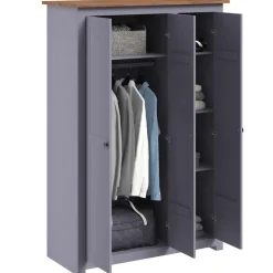 Kasten & Opbergmeubelen*vidaXL Kledingkast Panama Range 118x50x171,5 cm grenenhout Grijs