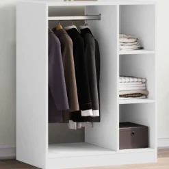 Huishoudelijke Benodigdheden*vidaXL Kledingkast 77x48x102 cm bewerkt hout Wit