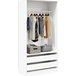 Kasten & Opbergmeubelen*vidaXL Kledingkast 100x50x200 cm bewerkt hout Wit