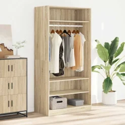 Kledingkast 100x50x200 cm bewerkt hout kleurig>vidaXL Outlet