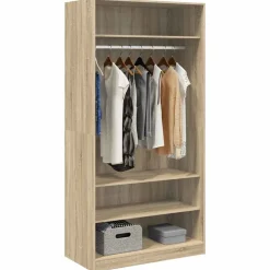 Kledingkast 100x50x200 cm bewerkt hout kleurig><noscript><img width=
