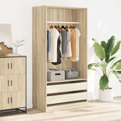 Kledingkast 100x50x200 cm bewerkt hout kleurig>vidaXL New