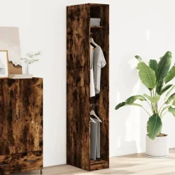 Kasten & Opbergmeubelen*vidaXL Kledingkast 30x50x200 cm bewerkt hout kleurig Gerookt eiken