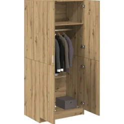 Kasten & Opbergmeubelen*vidaXL Kledingkast 80x52x180 cm bewerkt hout artisanaal eikenkleurig
