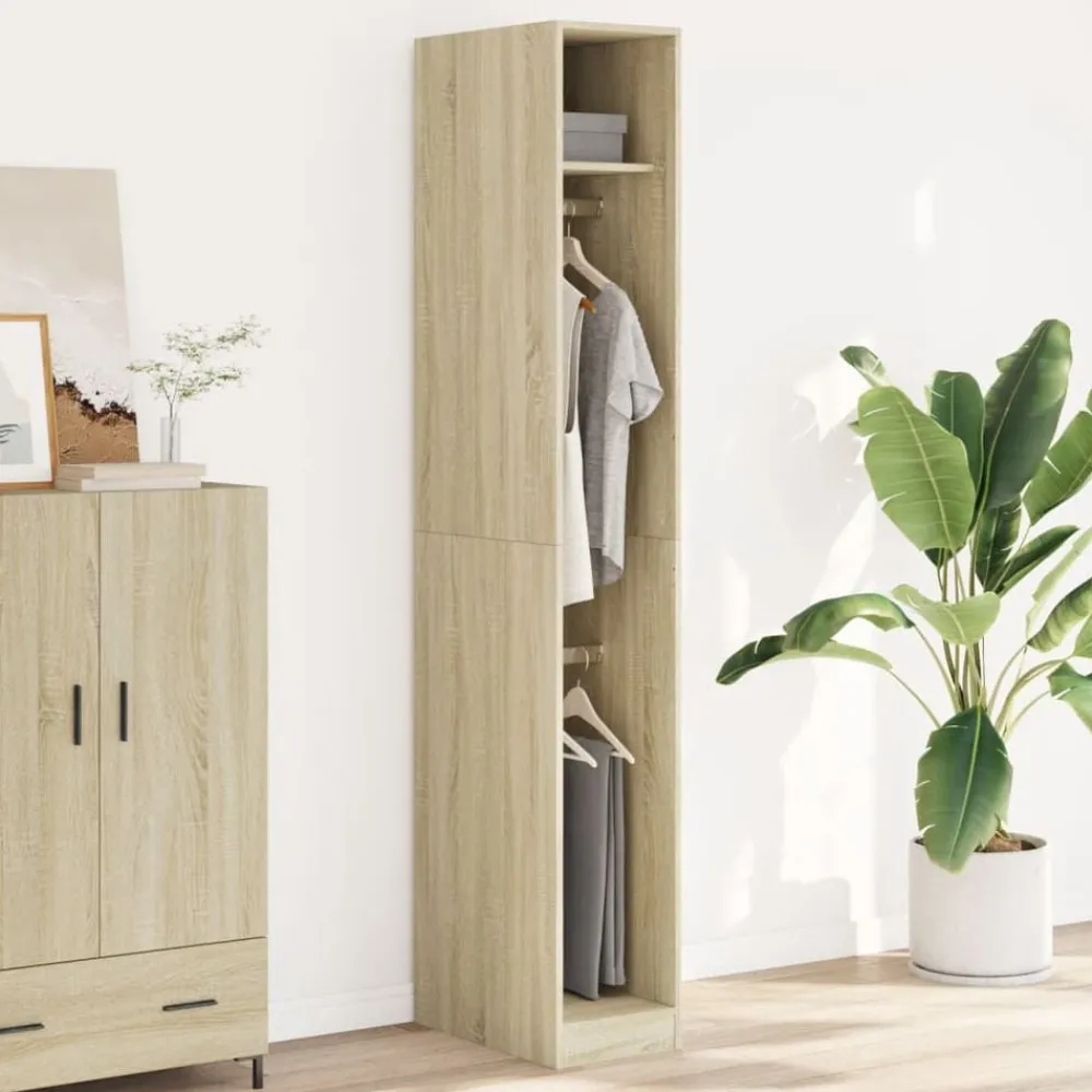 Kasten & Opbergmeubelen*vidaXL Kledingkast 30x50x200 cm bewerkt hout kleurig Sonoma eiken