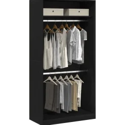 Kledingkast 100 x 50 x 200 cm Bewerkt hout><noscript><img width=
