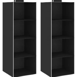 Huishoudelijke Benodigdheden*vidaXL Kledingorganisers hangend 2 st met 4 schappen stof Zwart