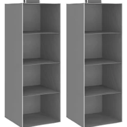 Kledingorganisers hangend 2 st met 4 schappen stof>vidaXL Clearance