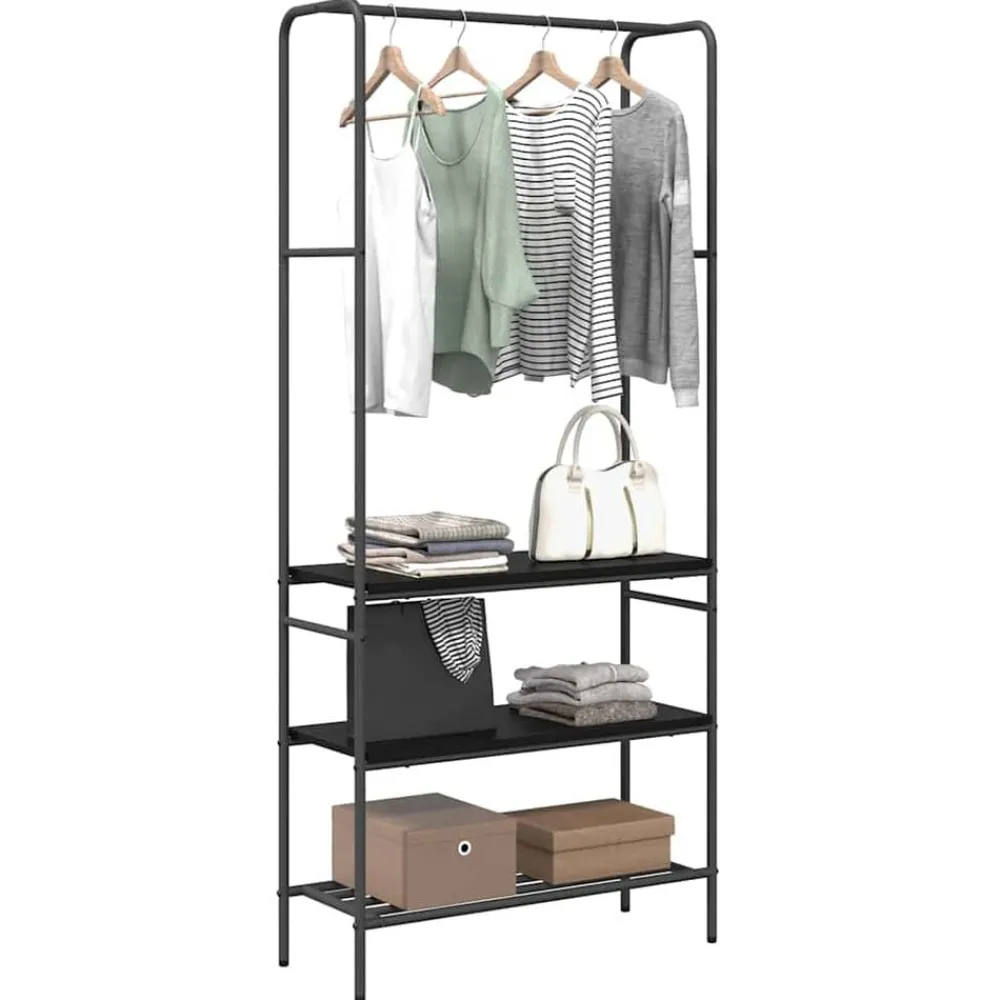 Kledingrek met plank 77 x 30 x 171 cm Bewerkt hout>vidaXL Hot