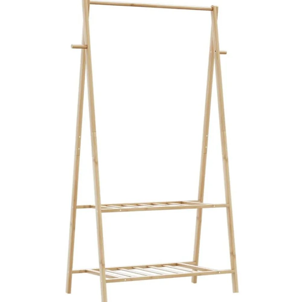 Huishoudelijke Benodigdheden*vidaXL Kledingrek met schappen 96x45,5x150,5 cm bamboe