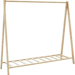 Kledingrek met schappen 106x34x102 cm bamboe>vidaXL New