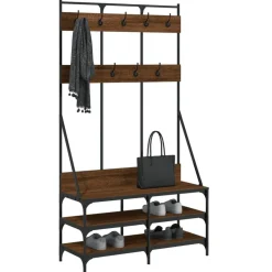Huishoudelijke Benodigdheden*vidaXL Kledingrek met schoenenrek 100x40x184 cm bruin eikenkleur