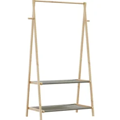 Kledingrek met schappen 96x45,5x150,5 cm bamboe>vidaXL Outlet
