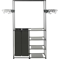 Huishoudelijke Benodigdheden*vidaXL Kledingrek 87x44x158 cm staal en ongeweven stof zwart