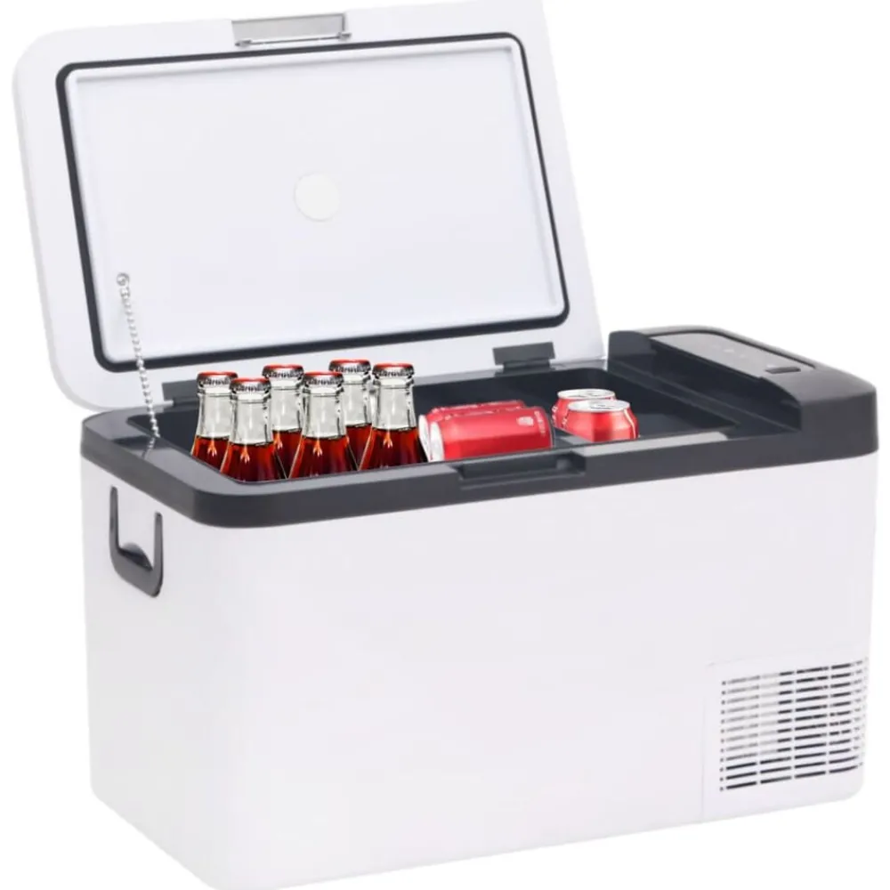 Koelbox met handvat en adapter 25 L PP & PE zwart en wit>vidaXL Best