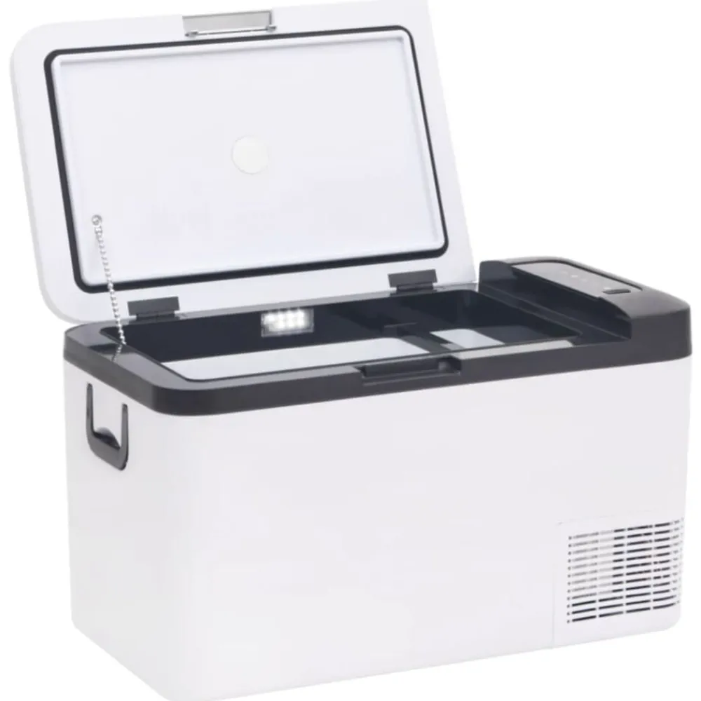 Koelbox met handvat en adapter 25 L PP & PE zwart en wit>vidaXL Best
